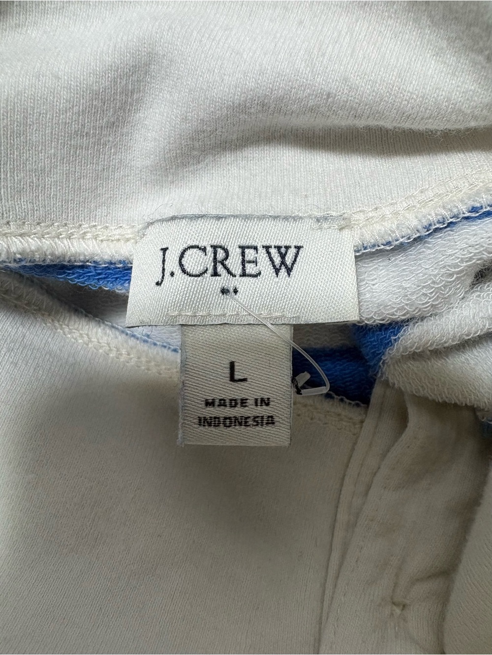 J. CREW Blue and White Striped Wide Button Collar Pullover - Picture 5 of 8